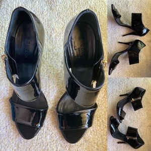 Gucci “Drew” black stilettos